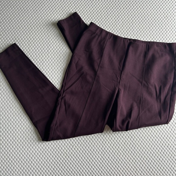 J. Jill Ponte Skinny Pants M Red Merlot Burgundy Leggings J.Jill Women's Pull On - Picture 2 of 6